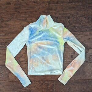 Wilfred Free Cropped Velvet Moon Tie-Dye Turtleneck XS
